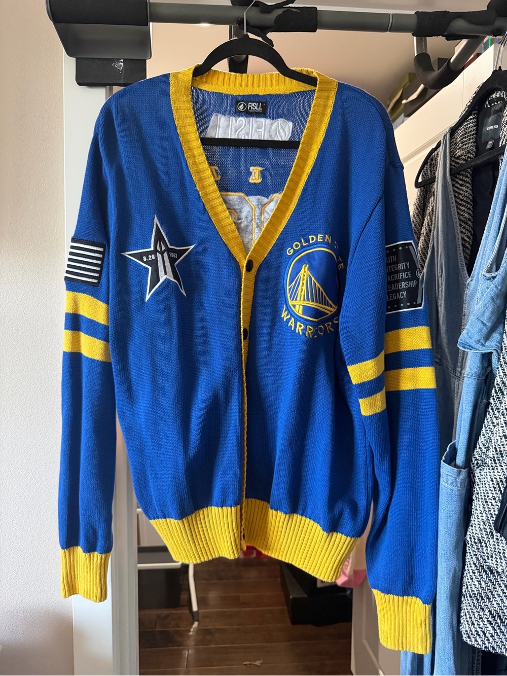 FISSL Golden State Warriors Blue & Yellow Cardigan MLK Edition